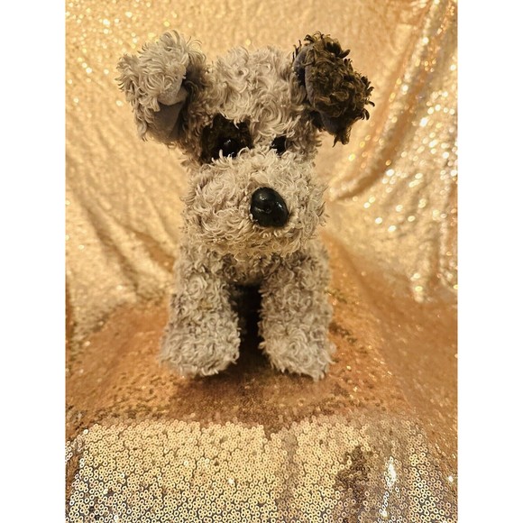 TY 11” Plush BOGGS Puppy Classic Beanie Buddy Gray Brown Curly Terrier 2009 Spot - Picture 1 of 8
